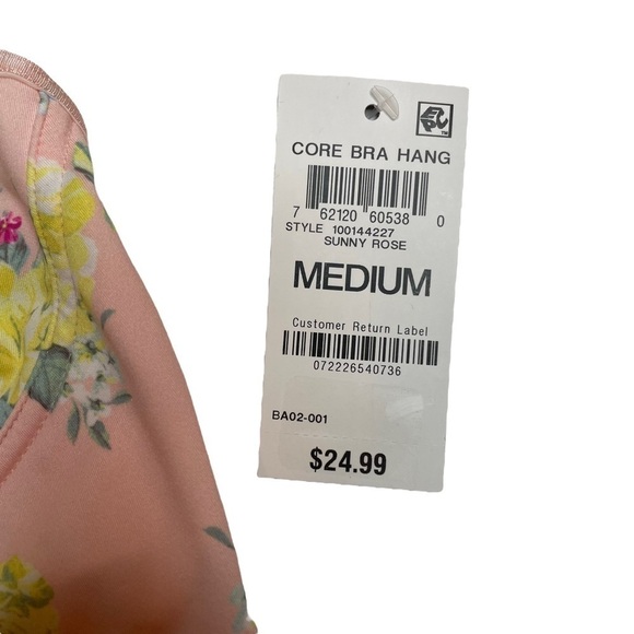 INC International Concepts Intimates Lace Trim Bralette Sunny Rose Pink Medium - Picture 4 of 6